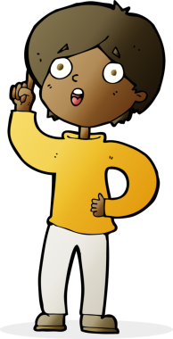 Bir insan tarafından çizilmiş bir fikri olan çizgi film çocuğu.