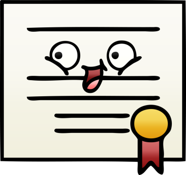 Mezuniyet diplomasının bir insan tarafından çizilmiş gölgeli karikatürü.