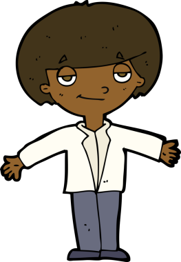 Bir insan tarafından çizilmiş kendini beğenmiş bir çocuk.