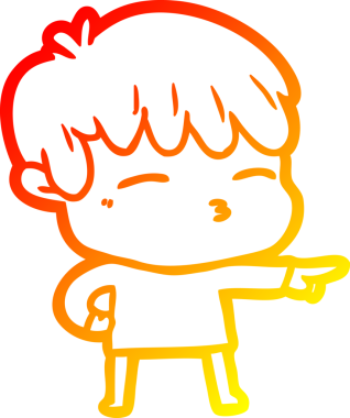 Bir insan tarafından çizilmiş, çizgi film karakteri meraklı bir çocuk çizimi.