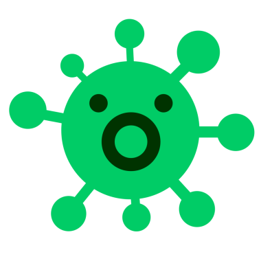 Bir insan tarafından çizilen basit soluk soluğa virüs.