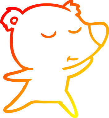 Bir insan tarafından çizilmiş mutlu bir kutup ayısının çizgi çizimi.