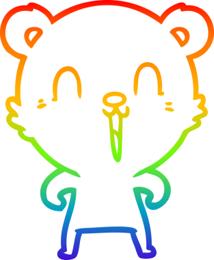 Bir insan tarafından çizilmiş mutlu bir çizgi film ayısının çizimi.