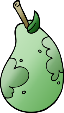 Bir insan tarafından çizilmiş taze armut.