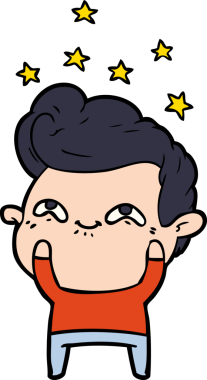 Bir insan tarafından çizilmiş heyecanlı bir çizgi film.