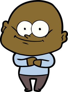 Bir insan tarafından çizilmiş kel bir adam.