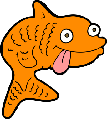 bir insan tarafından çizilmiş karikatür balığı