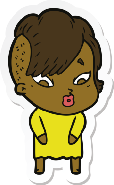 Bir insan tarafından çizilmiş bir karikatür çıkartması.