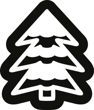 Bir insan tarafından çizilmiş karlı ağaç simgesi