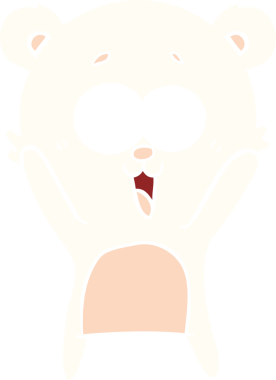 Bir insan tarafından çizilmiş gülen ayıcık düz renkli çizgi film.