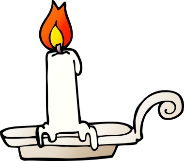 Bir insan tarafından çizilmiş karalama yanan mum.