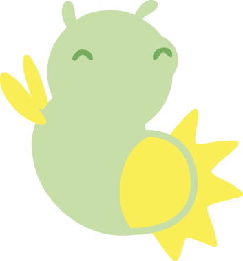 Bir insan tarafından çizilmiş sevimli çizgi film böceği.