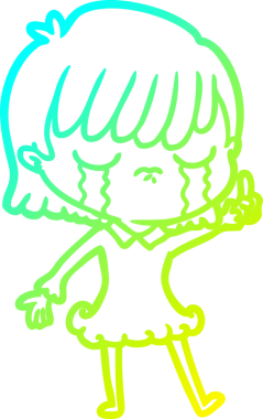 Bir insan tarafından çizilmiş ağlayan bir karikatür çizimi.