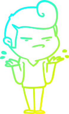 Bir insan tarafından çizilmiş, moda saç kesimli, karikatür çizen havalı bir adam.