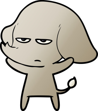 Bir insan tarafından çizilmiş kızgın bir fil.