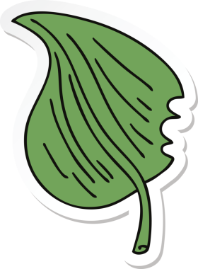 Bir insan tarafından çizilmiş garip bir el yazısı çizilmiş çizgi film yaprağı.