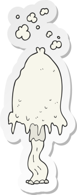 Bir insan tarafından çizilmiş karikatür mantarı çıkartması.