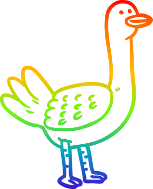 gökkuşağı gradyan çizimi Bir insan tarafından çizilmiş bir çizgi kuş