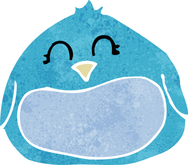 Bir insan tarafından çizilmiş şişman bir kuş.