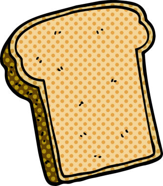 bir insan tarafından çizilmiş bir ekmek dilimi.