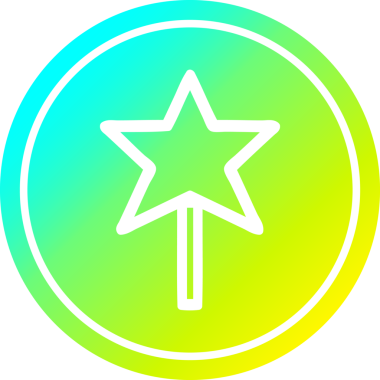 bir insan tarafından çizilmiş havalı gradyan çizgili sihirli dairesel simge