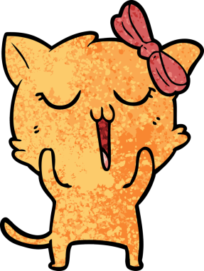 Bir insan tarafından çizilmiş çizgi film kedisi.