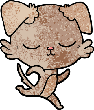 Bir insan tarafından çizilmiş şirin bir çizgi film köpeği.