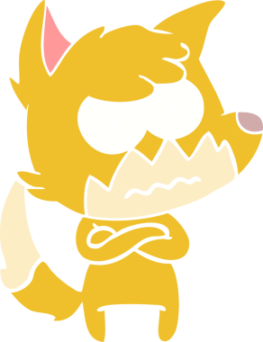 Bir insan tarafından çizilmiş düz renkli çizgi film.