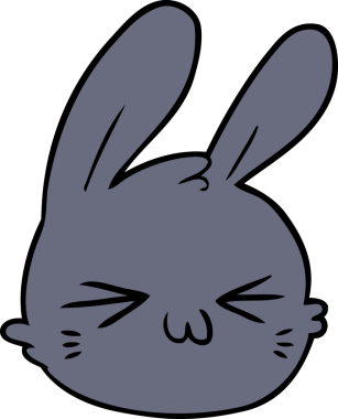 Bir insan tarafından çizilmiş tavşan yüzü.