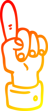 Bir insan tarafından çizilmiş bir çizgi filmin sıcak gradyan çizimi