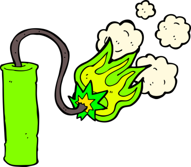 bir insan tarafından çizilmiş bir dinamit.