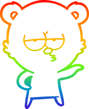 Bir insan tarafından çizilmiş, sıkılmış bir kutup ayısının çizdiği gökkuşağı gradyanı çizimi