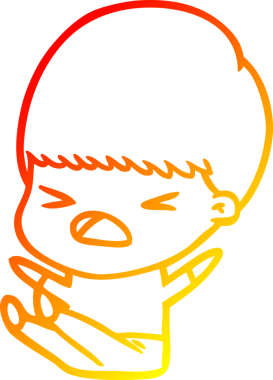 İnsan tarafından çizilmiş bir çizgi filmin sıcak gradyan çizimi.