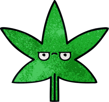 Bir insan tarafından çizilmiş marihuana yaprağının retro grunge dokusu.