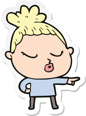 Bir insan tarafından çizilmiş bir karikatür çıkartması.