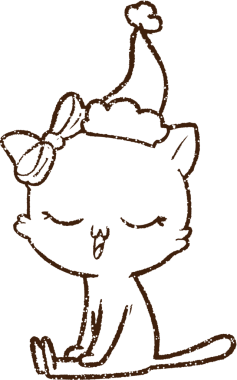 Noel Kedi Kömürü Bir insan tarafından çizilmiş