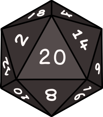 Retro Dövme Biçimi Doğal 20 D20 zar bir insan tarafından çizildi