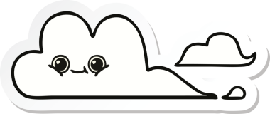 Bir insan tarafından çizilmiş şirin bir karikatür bulutunun çıkartması.