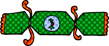 Bir insan tarafından çizilmiş karalama Noel krakeri.