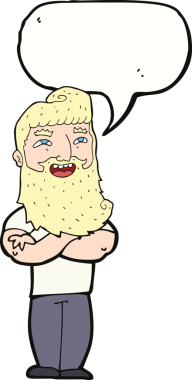 Bir insan tarafından çizilmiş konuşma balonu olan gururlu bir adam.