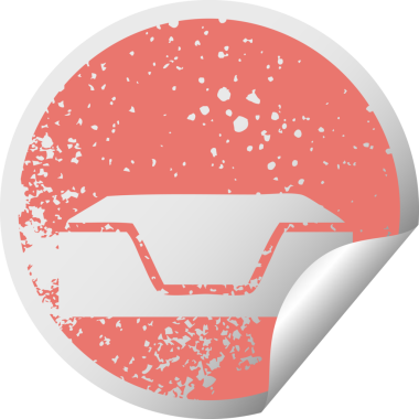 Bir insan tarafından çizilmiş tepside boş olan dairesel soyma etiketi.