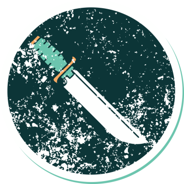 Bir insan tarafından çizilmiş bir bıçağın sembolik dövmesi.