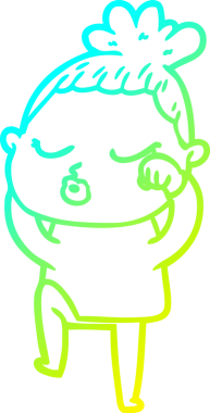 Bir insan tarafından çizilmiş soğuk bir çizgi film çizimi.