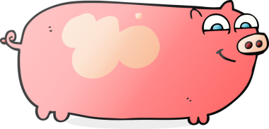 Bir insan tarafından çizilmiş serbest çizim domuz.