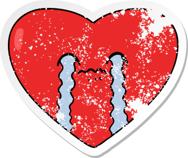 Bir insan tarafından çizilmiş, kederli bir aşk karikatürü.