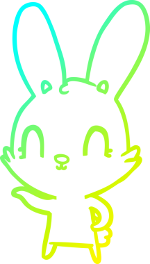 Bir insan tarafından çizilmiş şirin bir çizgi film tavşanı çizimi.