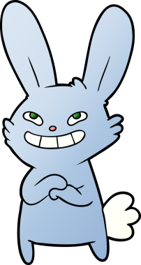 Bir insan tarafından çizilmiş çizgi film tavşanı