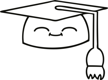 Mezuniyet şapkası çizimi bir insan tarafından çizilmiş.