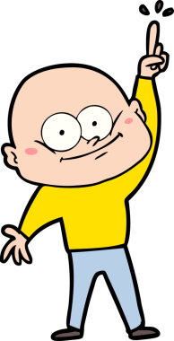 Bir insan tarafından çizilmiş kel bir adam.