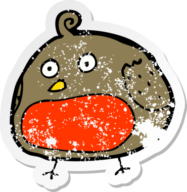 Bir insan tarafından çizilmiş robin çizgi filminin gerilimli yapıştırması.